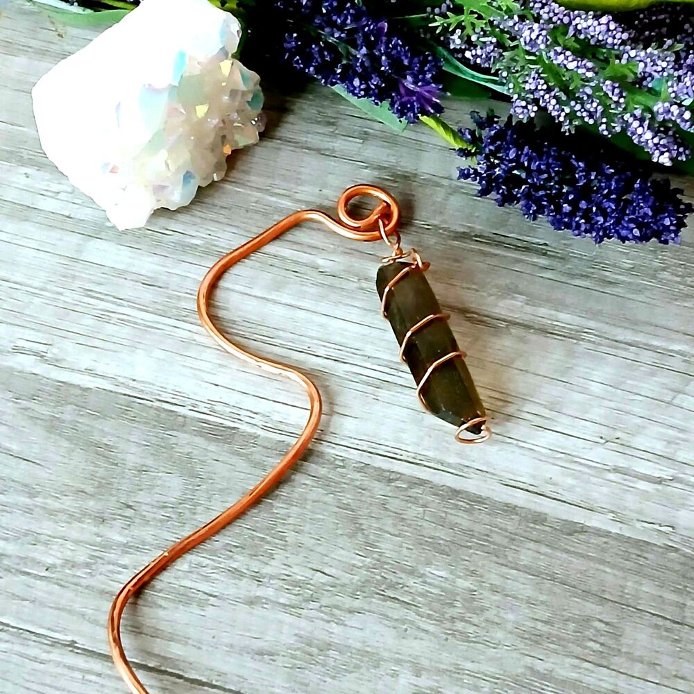 Upcycled Copper Plant Stakes Smoky Citrine or Citrine Garden Decor Plant Jewelry - Picture 7 of 8